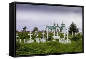 Russian Cemetery and Orthodox Church in Ninilchik, Kenai Peninsula, Alaska-Françoise Gaujour-Framed Stretched Canvas