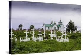 Russian Cemetery and Orthodox Church in Ninilchik, Kenai Peninsula, Alaska-Françoise Gaujour-Stretched Canvas