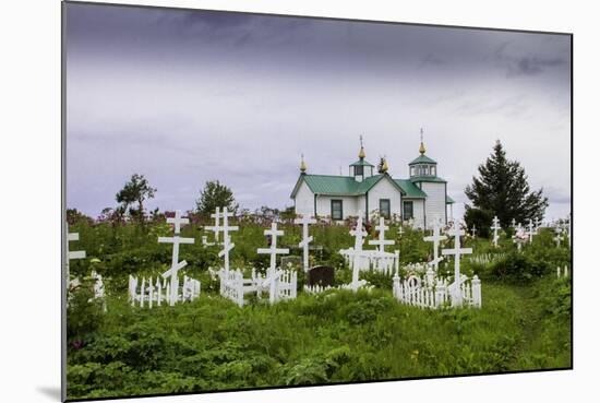Russian Cemetery and Orthodox Church in Ninilchik, Kenai Peninsula, Alaska-Françoise Gaujour-Mounted Photographic Print