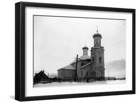 Russian Church in Unalaska, Alaska Photograph - Unalaska, AK-Lantern Press-Framed Art Print