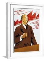 Russian Communist Party Poster, 1940-null-Framed Giclee Print