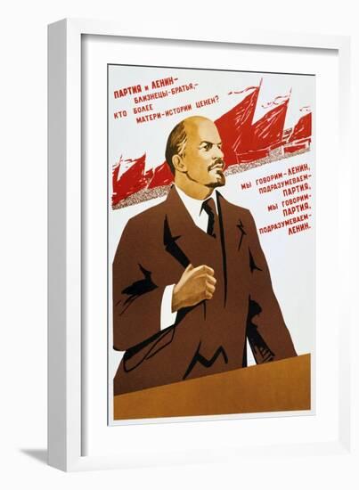 Russian Communist Party Poster, 1940-null-Framed Giclee Print