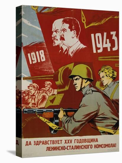 Russian Communist Poster, 1943-null-Stretched Canvas