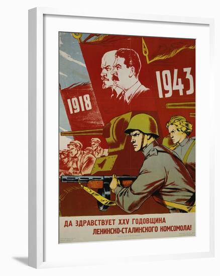 Russian Communist Poster, 1943-null-Framed Giclee Print