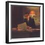 Russian Composer, Pianist and Conductor Sergei Rachmaninoff Composing on His Steinway Piano-null-Framed Premium Photographic Print