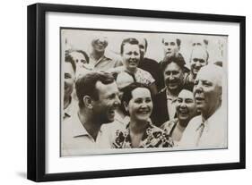 Russian Cosmonaut Yuri Gagarin with His Wife, 1962-null-Framed Giclee Print