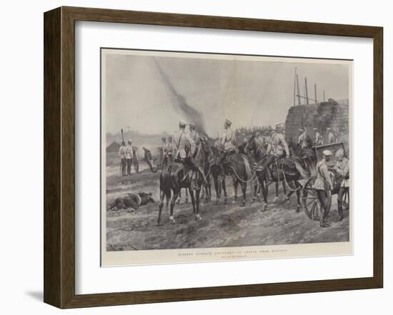 Russian Cossack Artillery in Action Near Tientsin-Richard Caton Woodville II-Framed Giclee Print