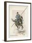 Russian Cossack of the Imperial Guard on Horseback with Lance-L. Vallet-Framed Art Print