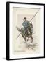 Russian Cossack of the Imperial Guard on Horseback with Lance-L. Vallet-Framed Art Print