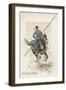 Russian Cossack of the Imperial Guard on Horseback with Lance-L. Vallet-Framed Art Print