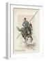 Russian Cossack of the Imperial Guard on Horseback with Lance-L. Vallet-Framed Art Print