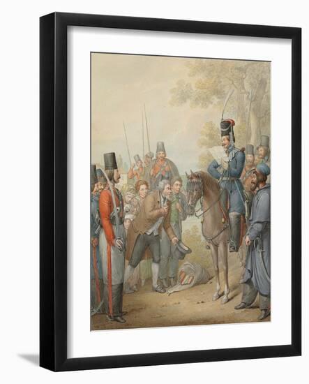 Russian Cossacks and a Supplicant-Georg Emanuel Opitz-Framed Giclee Print