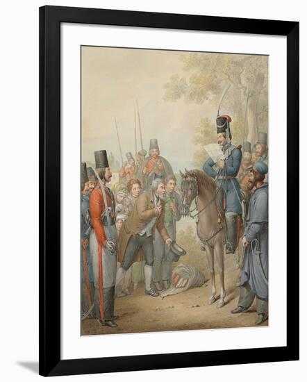 Russian Cossacks and a Supplicant-Georg Emanuel Opitz-Framed Giclee Print