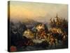 Russian Cossacks Attack French Troops in Transit-Konstantin Nikolayevich Filippov-Stretched Canvas