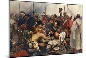 Russian Cossacks Sending a Message of Scorn to the Turkish Army in Constantinople-null-Mounted Giclee Print
