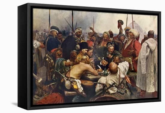 Russian Cossacks Sending a Message of Scorn to the Turkish Army in Constantinople-null-Framed Stretched Canvas