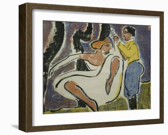 Russian Couple Dancing; Russisches Tanzerpaar, 1909-Ernst Ludwig Kirchner-Framed Giclee Print