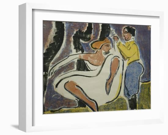 Russian Couple Dancing; Russisches Tanzerpaar, 1909-Ernst Ludwig Kirchner-Framed Giclee Print