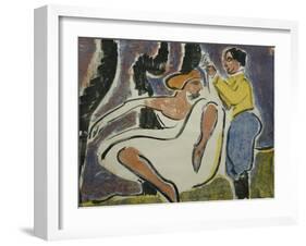 Russian Couple Dancing; Russisches Tanzerpaar, 1909-Ernst Ludwig Kirchner-Framed Giclee Print