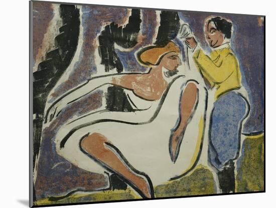 Russian Couple Dancing; Russisches Tanzerpaar, 1909-Ernst Ludwig Kirchner-Mounted Giclee Print