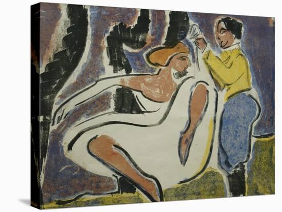 Russian Couple Dancing; Russisches Tanzerpaar, 1909-Ernst Ludwig Kirchner-Stretched Canvas