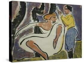 Russian Couple Dancing; Russisches Tanzerpaar, 1909-Ernst Ludwig Kirchner-Stretched Canvas