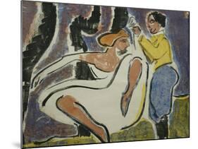 Russian Couple Dancing; Russisches Tanzerpaar, 1909-Ernst Ludwig Kirchner-Mounted Giclee Print