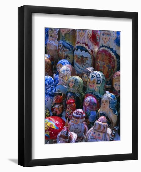 Russian Craft Dolls for Sale, Moscow, Russia, Europe-Gavin Hellier-Framed Photographic Print