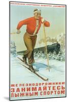 Russian Cross Country Skier-null-Mounted Art Print