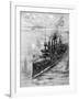 Russian Cruiser under Fire, Russo-Japanese War, 1904-5-null-Framed Giclee Print