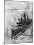 Russian Cruiser under Fire, Russo-Japanese War, 1904-5-null-Mounted Giclee Print