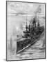 Russian Cruiser under Fire, Russo-Japanese War, 1904-5-null-Mounted Giclee Print