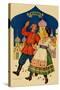 Russian Dancers In a Folk Costume-null-Stretched Canvas