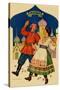 Russian Dancers In a Folk Costume-null-Stretched Canvas