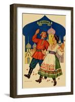 Russian Dancers In a Folk Costume-null-Framed Art Print