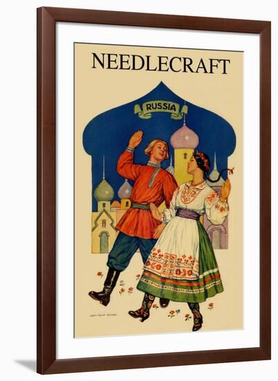 Russian Dancers In a Folk Costume-null-Framed Art Print