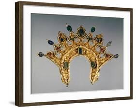 Russian Diadem, Gold Set with Pearls and Semi-Precious Gems, Early 17th Century-null-Framed Giclee Print