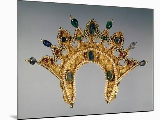 Russian Diadem, Gold Set with Pearls and Semi-Precious Gems, Early 17th Century-null-Mounted Giclee Print