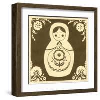 Russian Doll in Brown-June Erica Vess-Framed Art Print