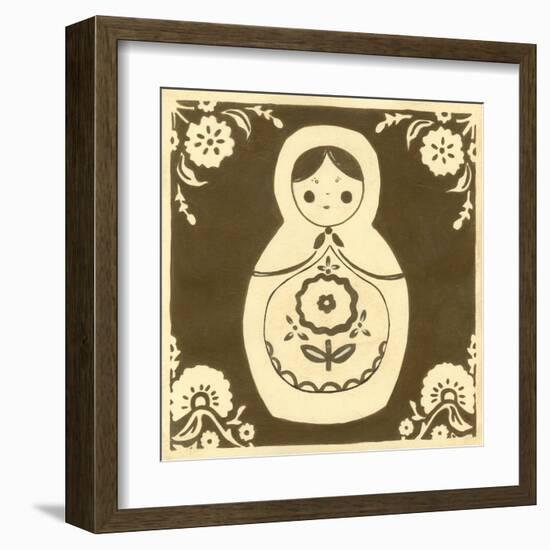 Russian Doll in Brown-June Erica Vess-Framed Art Print