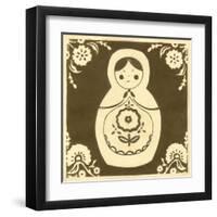 Russian Doll in Brown-June Erica Vess-Framed Art Print