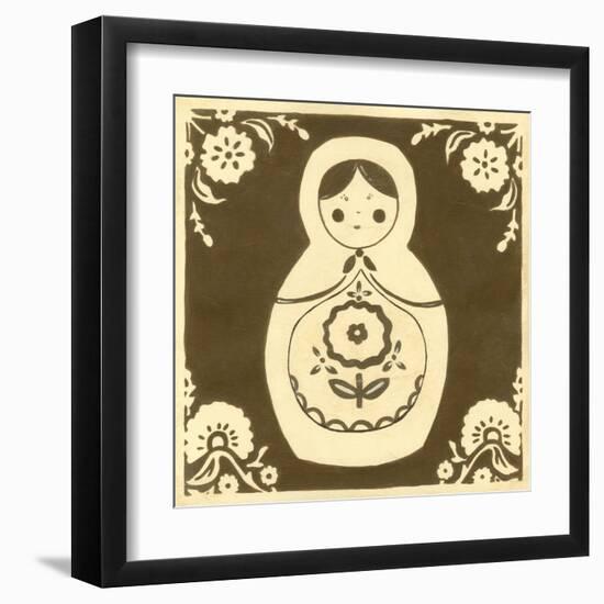 Russian Doll in Brown-June Erica Vess-Framed Art Print