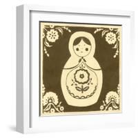 Russian Doll in Brown-June Erica Vess-Framed Art Print