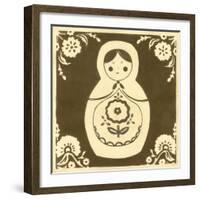 Russian Doll in Brown-June Erica Vess-Framed Art Print