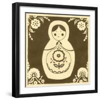 Russian Doll in Brown-June Erica Vess-Framed Art Print