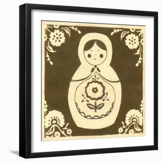 Russian Doll in Brown-June Erica Vess-Framed Art Print