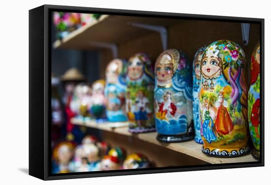 Russian Dolls for Sale as Souvenirs in Kiev (Kyiv), Ukraine, Europe-Michael Runkel-Framed Stretched Canvas