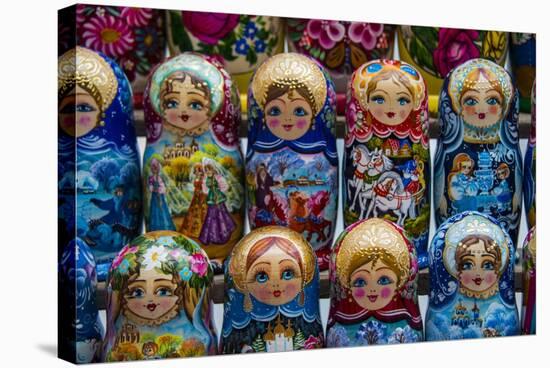 Russian Dolls for Sale as Souvenirs in Kiev (Kyiv), Ukraine, Europe-Michael-Stretched Canvas