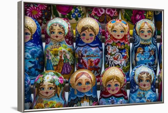 Russian Dolls for Sale as Souvenirs in Kiev (Kyiv), Ukraine, Europe-Michael-Framed Photographic Print