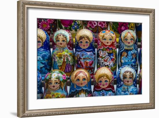 Russian Dolls for Sale as Souvenirs in Kiev (Kyiv), Ukraine, Europe-Michael-Framed Photographic Print